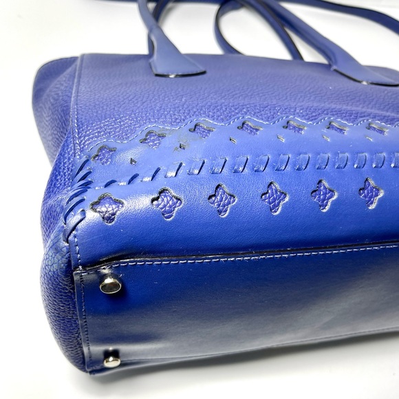 KATE SPADE Cobalt Blue Pebbled Leather Handbag - Picture 14 of 16